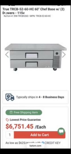 AFFORDABLE TRUE CHEF BASE REFRIGERATOR (52”)