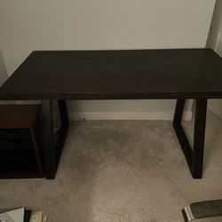 Home Office Desk And Chair With Small Side Cabinet