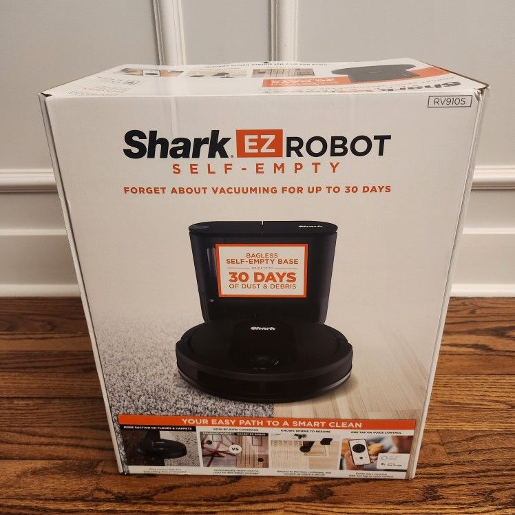 New Shark EZ Robot Self-Empty Vacuum RV910S