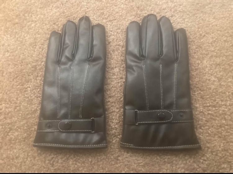 Large Leather Winter Gloves