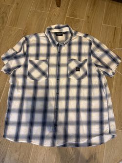 Harley Davidson Men’s Blue Plaid Short Sleeve Button Down Shirt 4XL
