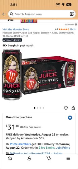 Monster Juice Bad Apple Energy Drink 15-Pack