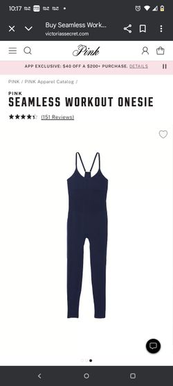 pink seamless workout onesie $15