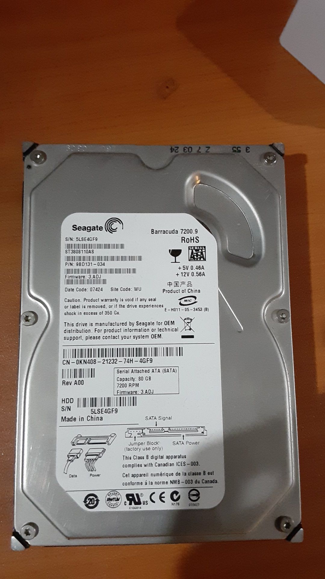 80 gb hard drive
