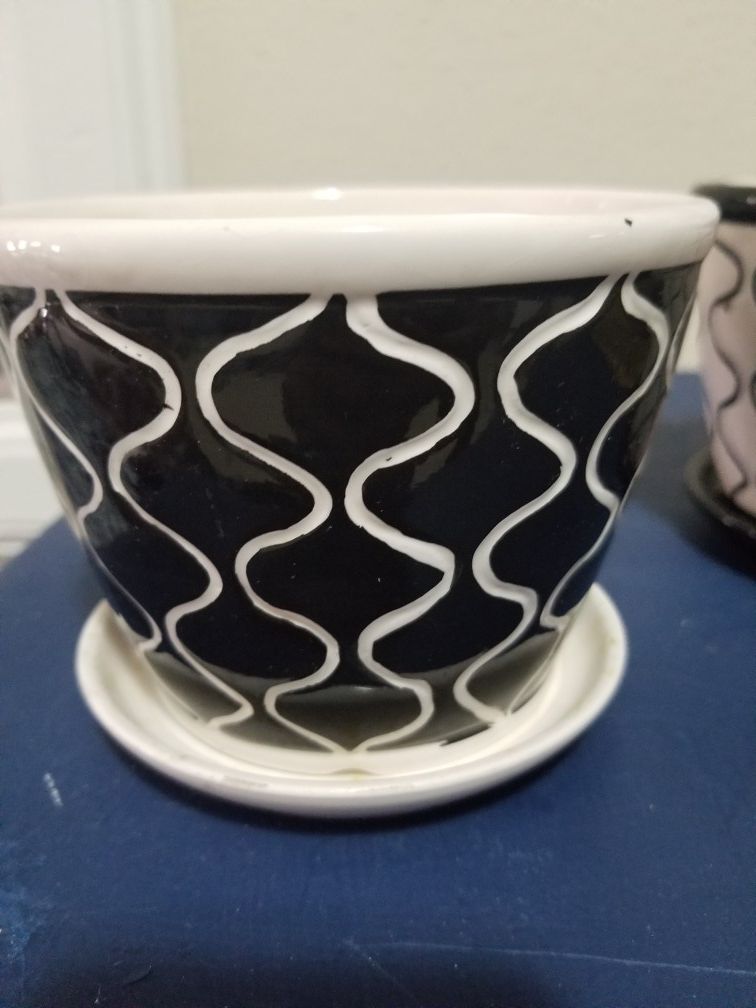 2 PC black n white Decor cups