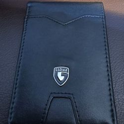 GSOIAX Men's Slim Black Leather Wallet