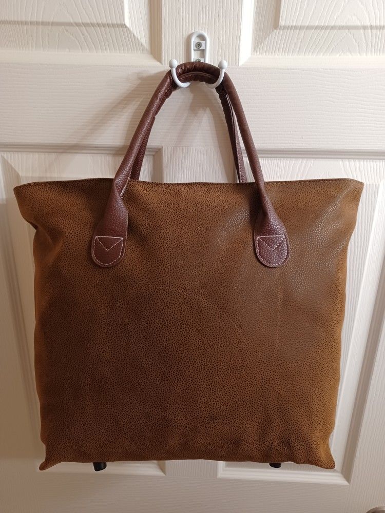 NEW Brown Suede-Like Travel Tote