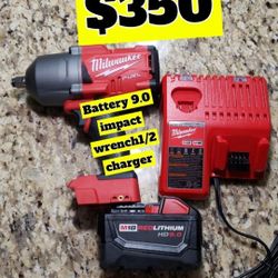 Milwaukee Impact Wrench 1/2 + Battery 9.0