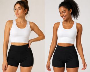 Black scrunch shorts