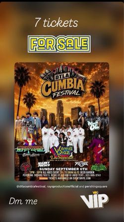DTLA Cumbia Festival VIP Tickets x7