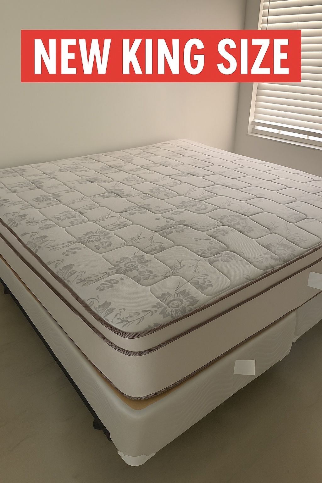 New King Mattress And Box Springs Bed Frame Is Not Included
