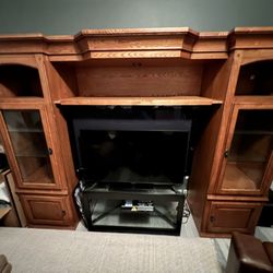 Oak Entertainment Wall Unit