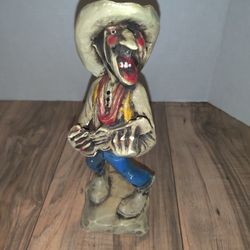 Vintage Chalkware Cowboy Tex Figurine Statue Figure