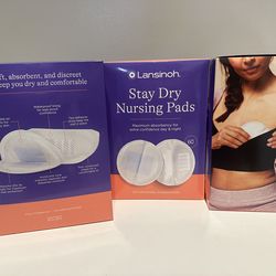 Lansinoh Stay Dry Disposable Nursing Pads, Soft and Super Absorbent Breast Pads, Breastfeeding Essentials for Moms