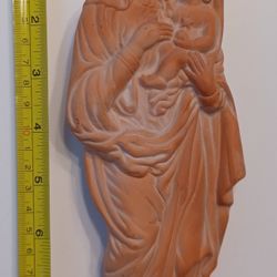 Vintage Terracotta Madonna And Child