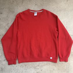Russell Blank Red Crewneck Sz M