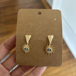 Gold Plated Sun Earrings