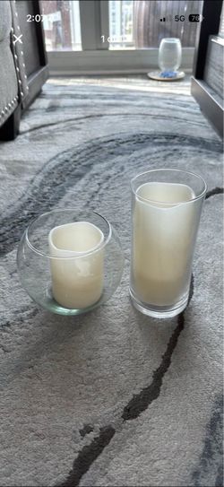 Fake candles with vases