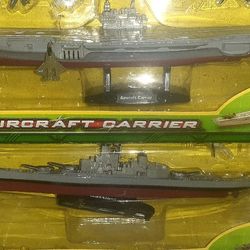 DIECAST BATTLE ZONE BATTLESHIP & AIRCRAFT CARRIER