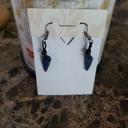 Handmade Earrings Lapis Lazuli Stones 