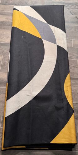 Weesire 8’ x 10’ modern Abstract Geometric Area Rug - Black, Yellow, and White
