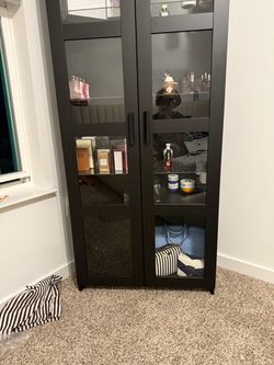 Brimnes ikea book shelf with doors
