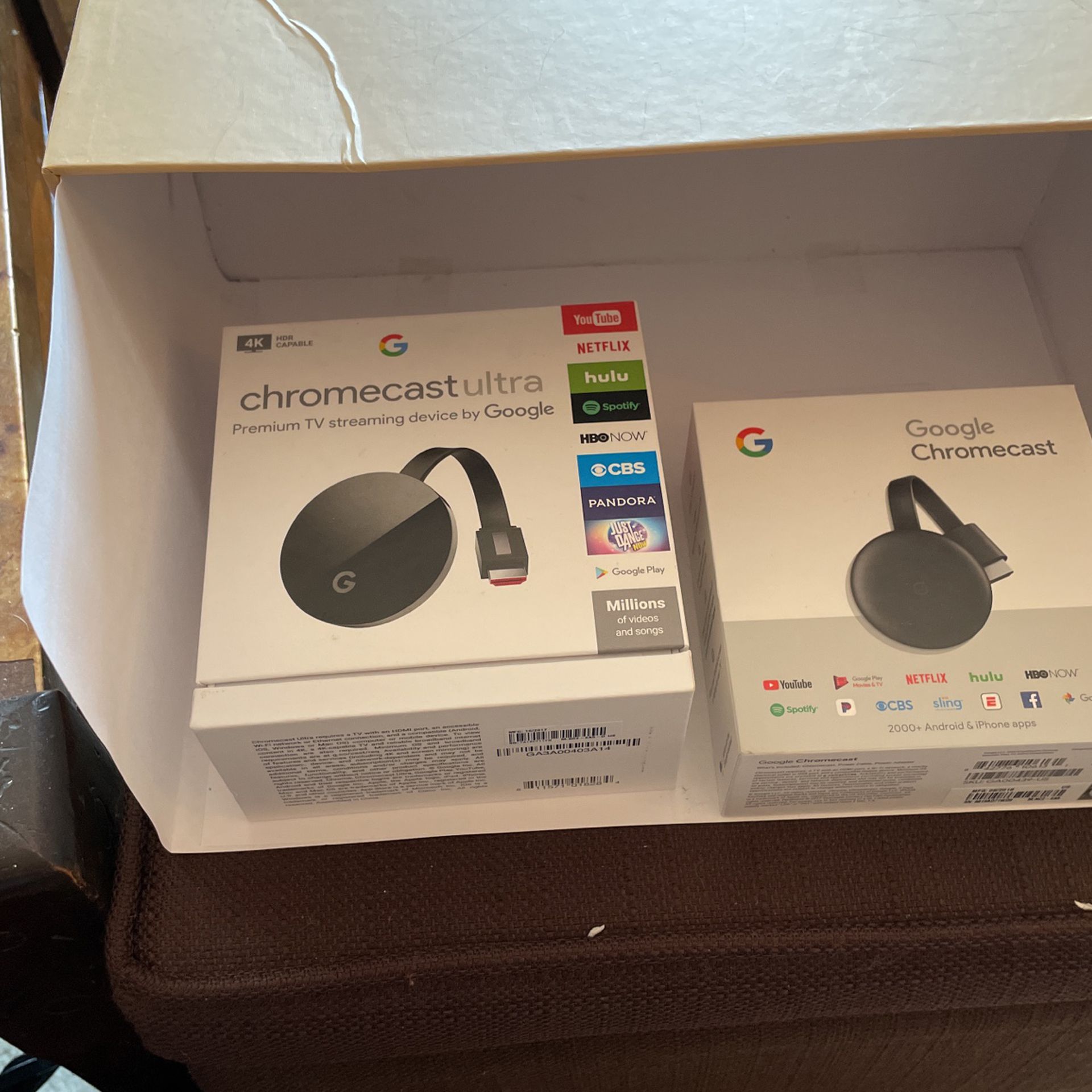 Selling one brand new Chromecast ultra, and one brand new Chromecast