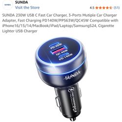 3 Port Multiple Car Charger 
