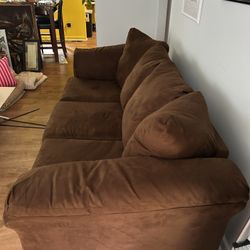 Like New Chocolate Suede Couch 