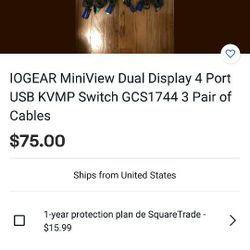 IOGEAR Miniview Dual Display 4port USB KVMP Switch