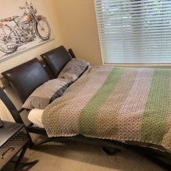 Full Size Bed Set with Small and Large Nightstands