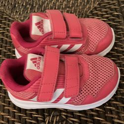 Little Girl’s Adidas Trainers, Hook & Loop Velcro, Like New, Size: 7