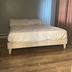 Cal King Modern Bed Frame-Natural