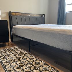 Queen Size Bed With Or Without Mattress  - Both Only 8 Months Old 