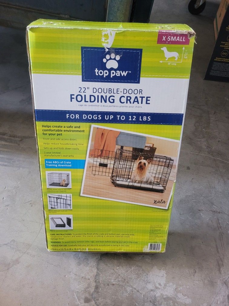 22" Double Door Folding Crate