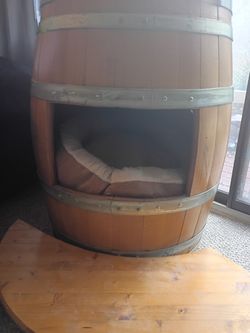 Custom Barrel Pet Bed