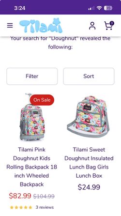 Tilami Doughnut rolling backpack/lunchbox