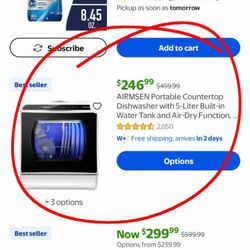 AIRMSEN Portable Countertop Dishwasher 