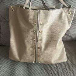 Beige Jessica Simpson  Saddle Bag. 2 Carry Handles Carried 1 Time 