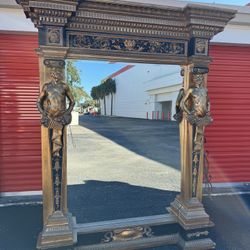 BEAUTIFUL LARGE ANTIQUE MIRROR 