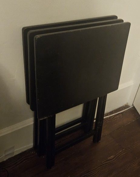 3 Black Folding Trays/Tables