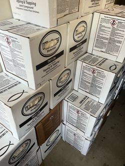 Taping mud.  $7 each box