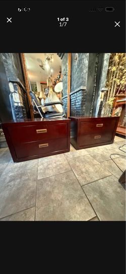 Pottery bond solid with low profile nightstands