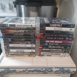24 Playstation 3 PS3 Video Games Game Lot Sniper Assassins Creed Medal Of Honor And More 