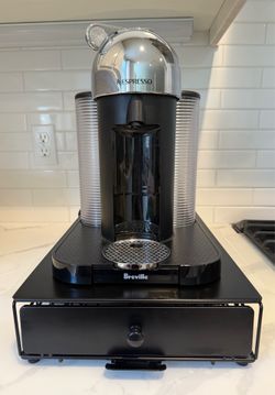 Nespresso Vertuo Chrome Coffee & Espresso Machine + Pod Holder