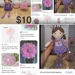 $5 For All Doll,flower Decor,Hair Clip Holder 
