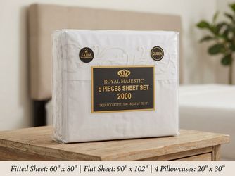 White Embroidered Bed Sheet Set