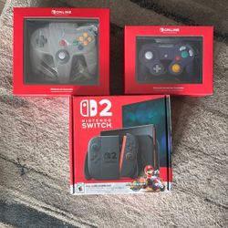 BNIB Nintendo Switch 2 Mario Kart Edition Plus Gamecube/N64 Controllers 