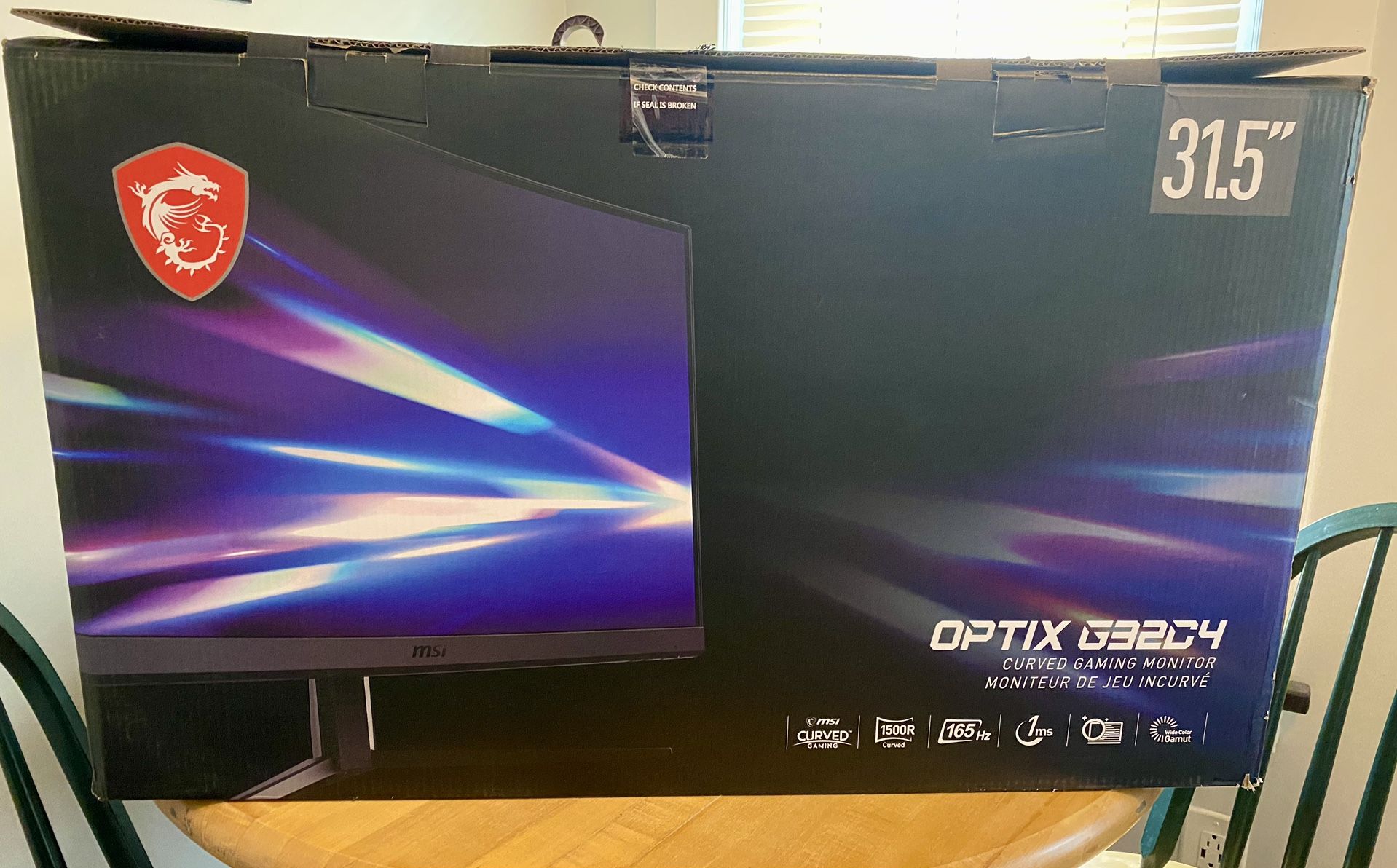 MSI Optix 31.5” Curved Gaming Monitor 165Hz