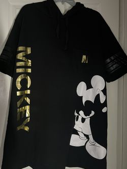 Disney Mens Hooded Mickey Mouse Short Sleeved Jersey